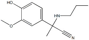 2-(4-hydroxy-3-methoxyphenyl)-2-(propylamino)propanenitrile Struktur