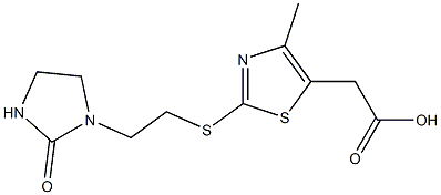 2-(4-methyl-2-{[2-(2-oxoimidazolidin-1-yl)ethyl]sulfanyl}-1,3-thiazol-5-yl)acetic acid 结构式
