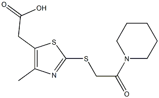 2-(4-methyl-2-{[2-oxo-2-(piperidin-1-yl)ethyl]sulfanyl}-1,3-thiazol-5-yl)acetic acid Structure