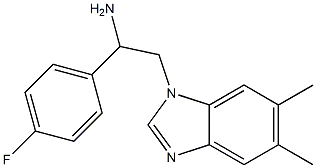 2-(5,6-dimethyl-1H-1,3-benzodiazol-1-yl)-1-(4-fluorophenyl)ethan-1-amine 化学構造式