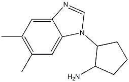 2-(5,6-dimethyl-1H-1,3-benzodiazol-1-yl)cyclopentan-1-amine,,结构式