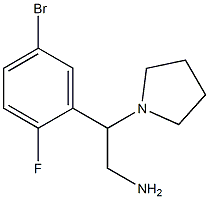 2-(5-bromo-2-fluorophenyl)-2-pyrrolidin-1-ylethanamine,,结构式