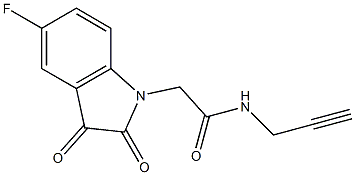 2-(5-fluoro-2,3-dioxo-2,3-dihydro-1H-indol-1-yl)-N-(prop-2-yn-1-yl)acetamide Struktur