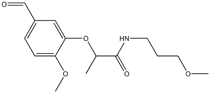 2-(5-formyl-2-methoxyphenoxy)-N-(3-methoxypropyl)propanamide 化学構造式