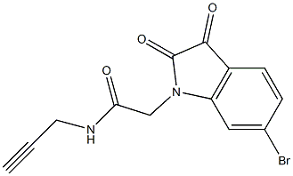 2-(6-bromo-2,3-dioxo-2,3-dihydro-1H-indol-1-yl)-N-(prop-2-yn-1-yl)acetamide 化学構造式
