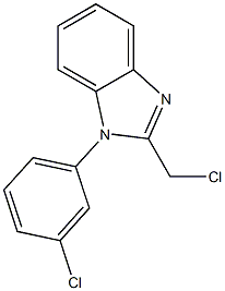 2-(chloromethyl)-1-(3-chlorophenyl)-1H-1,3-benzodiazole 结构式