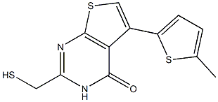 2-(mercaptomethyl)-5-(5-methylthien-2-yl)thieno[2,3-d]pyrimidin-4(3H)-one,,结构式