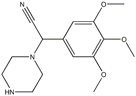 2-(piperazin-1-yl)-2-(3,4,5-trimethoxyphenyl)acetonitrile 化学構造式