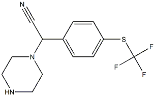 2-(piperazin-1-yl)-2-{4-[(trifluoromethyl)sulfanyl]phenyl}acetonitrile 结构式