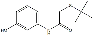2-(tert-butylsulfanyl)-N-(3-hydroxyphenyl)acetamide 化学構造式