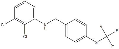 2,3-dichloro-N-({4-[(trifluoromethyl)sulfanyl]phenyl}methyl)aniline 化学構造式