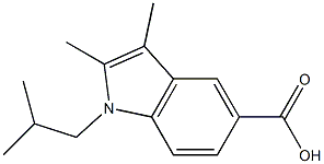 2,3-dimethyl-1-(2-methylpropyl)-1H-indole-5-carboxylic acid 化学構造式