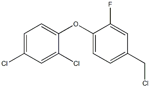 2,4-dichloro-1-[4-(chloromethyl)-2-fluorophenoxy]benzene,,结构式