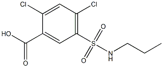 2,4-dichloro-5-(propylsulfamoyl)benzoic acid 化学構造式