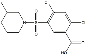 2,4-dichloro-5-[(3-methylpiperidine-1-)sulfonyl]benzoic acid Struktur