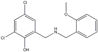 2,4-dichloro-6-({[(2-methoxyphenyl)methyl]amino}methyl)phenol 化学構造式