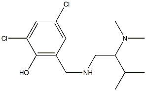2,4-dichloro-6-({[2-(dimethylamino)-3-methylbutyl]amino}methyl)phenol,,结构式