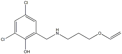 2,4-dichloro-6-({[3-(ethenyloxy)propyl]amino}methyl)phenol,,结构式