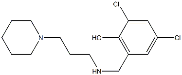 2,4-dichloro-6-({[3-(piperidin-1-yl)propyl]amino}methyl)phenol 结构式