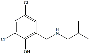2,4-dichloro-6-{[(3-methylbutan-2-yl)amino]methyl}phenol 结构式