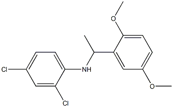 2,4-dichloro-N-[1-(2,5-dimethoxyphenyl)ethyl]aniline,,结构式