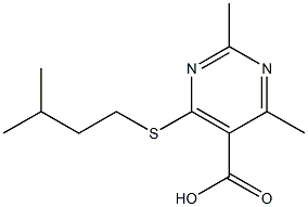 2,4-dimethyl-6-[(3-methylbutyl)thio]pyrimidine-5-carboxylic acid,,结构式