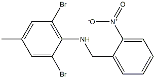 2,6-dibromo-4-methyl-N-[(2-nitrophenyl)methyl]aniline Struktur