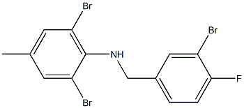 2,6-dibromo-N-[(3-bromo-4-fluorophenyl)methyl]-4-methylaniline,,结构式