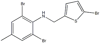 2,6-dibromo-N-[(5-bromothiophen-2-yl)methyl]-4-methylaniline,,结构式