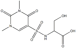 2-[(1,3-dimethyl-2,4-dioxo-1,2,3,4-tetrahydropyrimidine-5-)sulfonamido]-3-hydroxypropanoic acid|