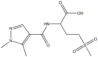 2-[(1,5-dimethyl-1H-pyrazol-4-yl)formamido]-4-methanesulfonylbutanoic acid|