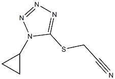 2-[(1-cyclopropyl-1H-1,2,3,4-tetrazol-5-yl)sulfanyl]acetonitrile,,结构式