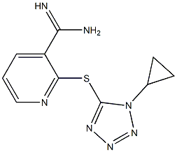 2-[(1-cyclopropyl-1H-1,2,3,4-tetrazol-5-yl)sulfanyl]pyridine-3-carboximidamide Struktur