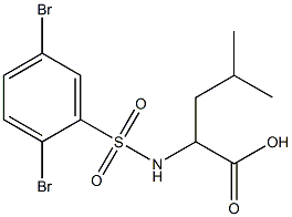 2-[(2,5-dibromobenzene)sulfonamido]-4-methylpentanoic acid Struktur