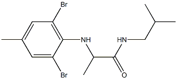 2-[(2,6-dibromo-4-methylphenyl)amino]-N-(2-methylpropyl)propanamide,,结构式