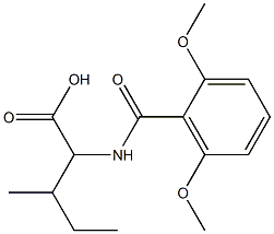 2-[(2,6-dimethoxyphenyl)formamido]-3-methylpentanoic acid 化学構造式