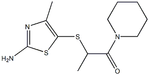 2-[(2-amino-4-methyl-1,3-thiazol-5-yl)sulfanyl]-1-(piperidin-1-yl)propan-1-one Structure