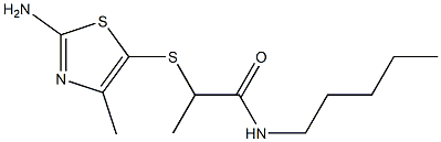 2-[(2-amino-4-methyl-1,3-thiazol-5-yl)sulfanyl]-N-pentylpropanamide,,结构式