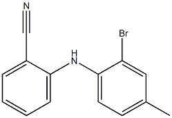 2-[(2-bromo-4-methylphenyl)amino]benzonitrile,,结构式