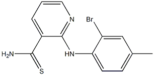 2-[(2-bromo-4-methylphenyl)amino]pyridine-3-carbothioamide Struktur