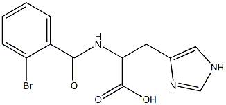2-[(2-bromobenzoyl)amino]-3-(1H-imidazol-4-yl)propanoic acid,,结构式