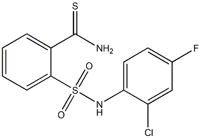 2-[(2-chloro-4-fluorophenyl)sulfamoyl]benzene-1-carbothioamide,,结构式