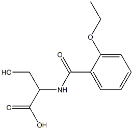 2-[(2-ethoxybenzoyl)amino]-3-hydroxypropanoic acid Struktur