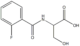 2-[(2-fluorobenzoyl)amino]-3-hydroxypropanoic acid 结构式