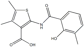 2-[(2-hydroxy-3-methylbenzene)amido]-4,5-dimethylthiophene-3-carboxylic acid,,结构式