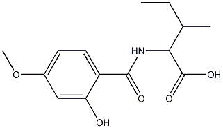 2-[(2-hydroxy-4-methoxybenzoyl)amino]-3-methylpentanoic acid Structure