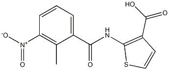 2-[(2-methyl-3-nitrobenzene)amido]thiophene-3-carboxylic acid,,结构式