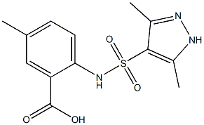 2-[(3,5-dimethyl-1H-pyrazole-4-)sulfonamido]-5-methylbenzoic acid