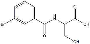 2-[(3-bromobenzoyl)amino]-3-hydroxypropanoic acid Struktur