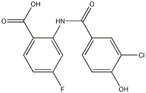 2-[(3-chloro-4-hydroxybenzene)amido]-4-fluorobenzoic acid Struktur